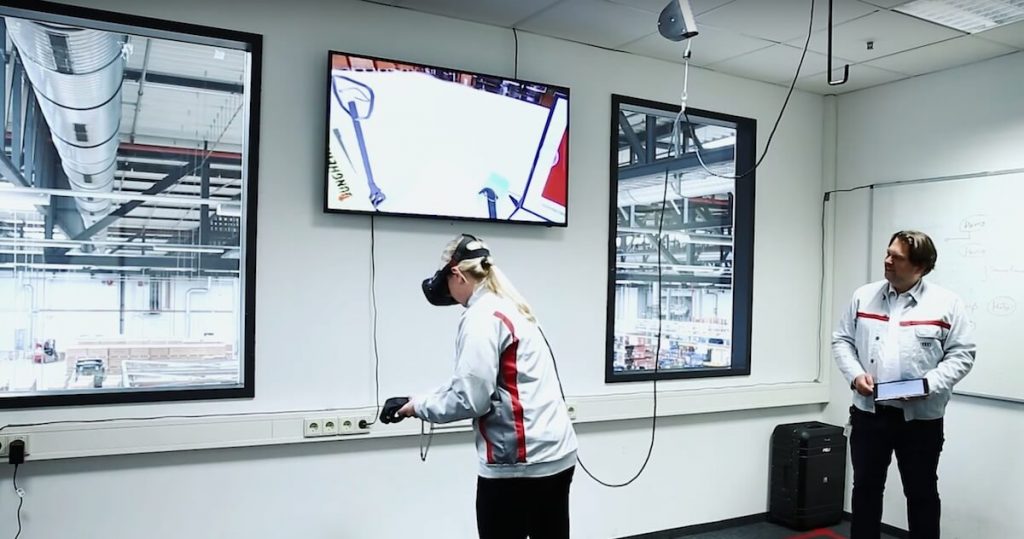 Volkswagen workers using virtual reality