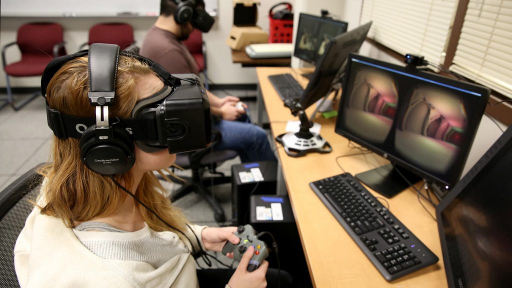 Students using VR as active learning