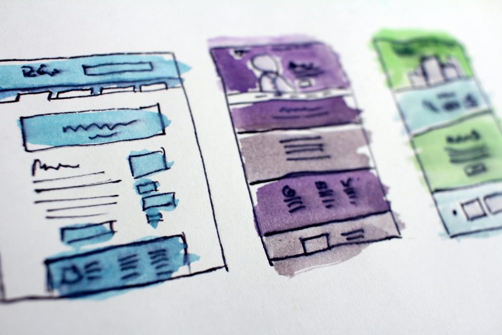 Web design sketch for website