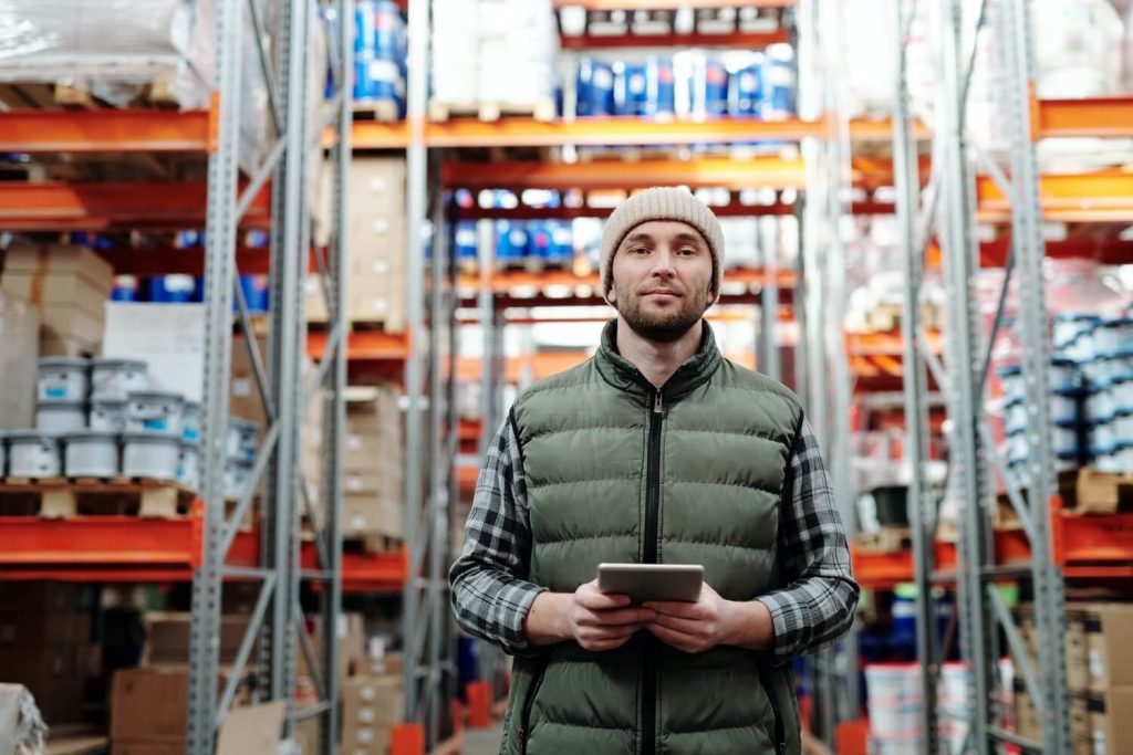 A man in UPS warehouse