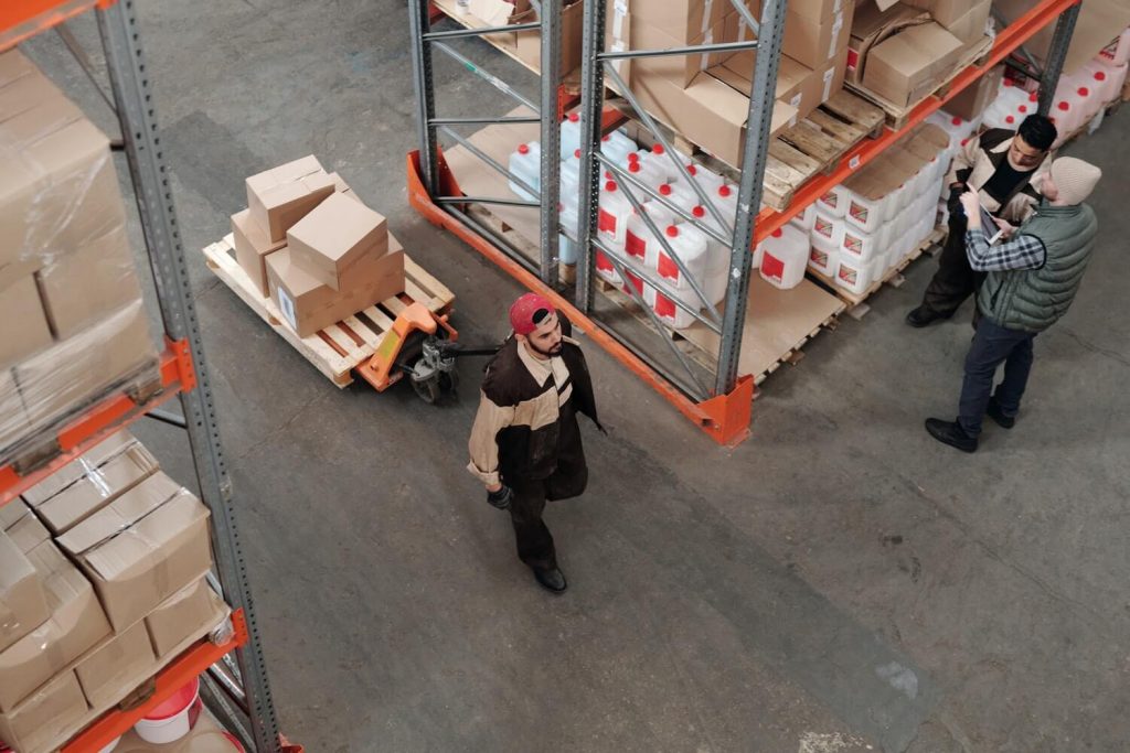 Man in a UPS warehouse