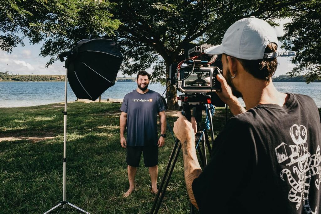 People setting up a shoot