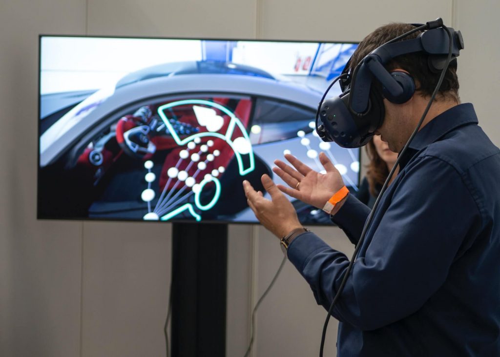 Man with VR headset going through onboarding.